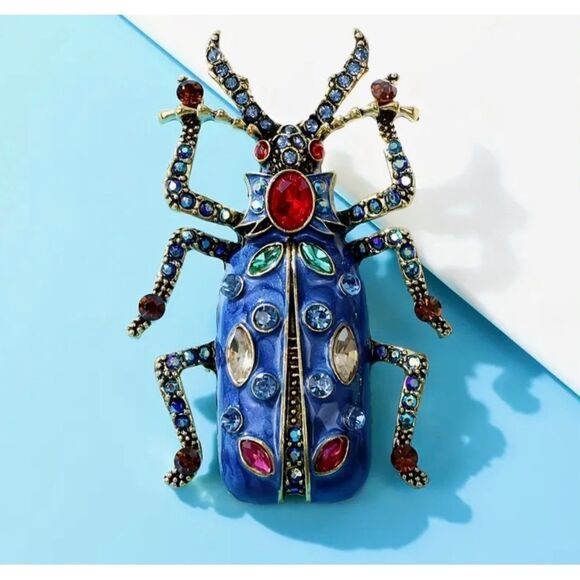 💥 Stunning & gorgeous & colorful scarab beetle brooch 💥 - Picture 1 of 6